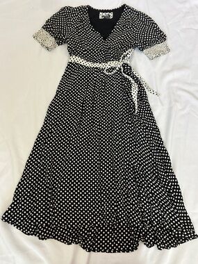 Maeve Black and White Polka Dot Dress